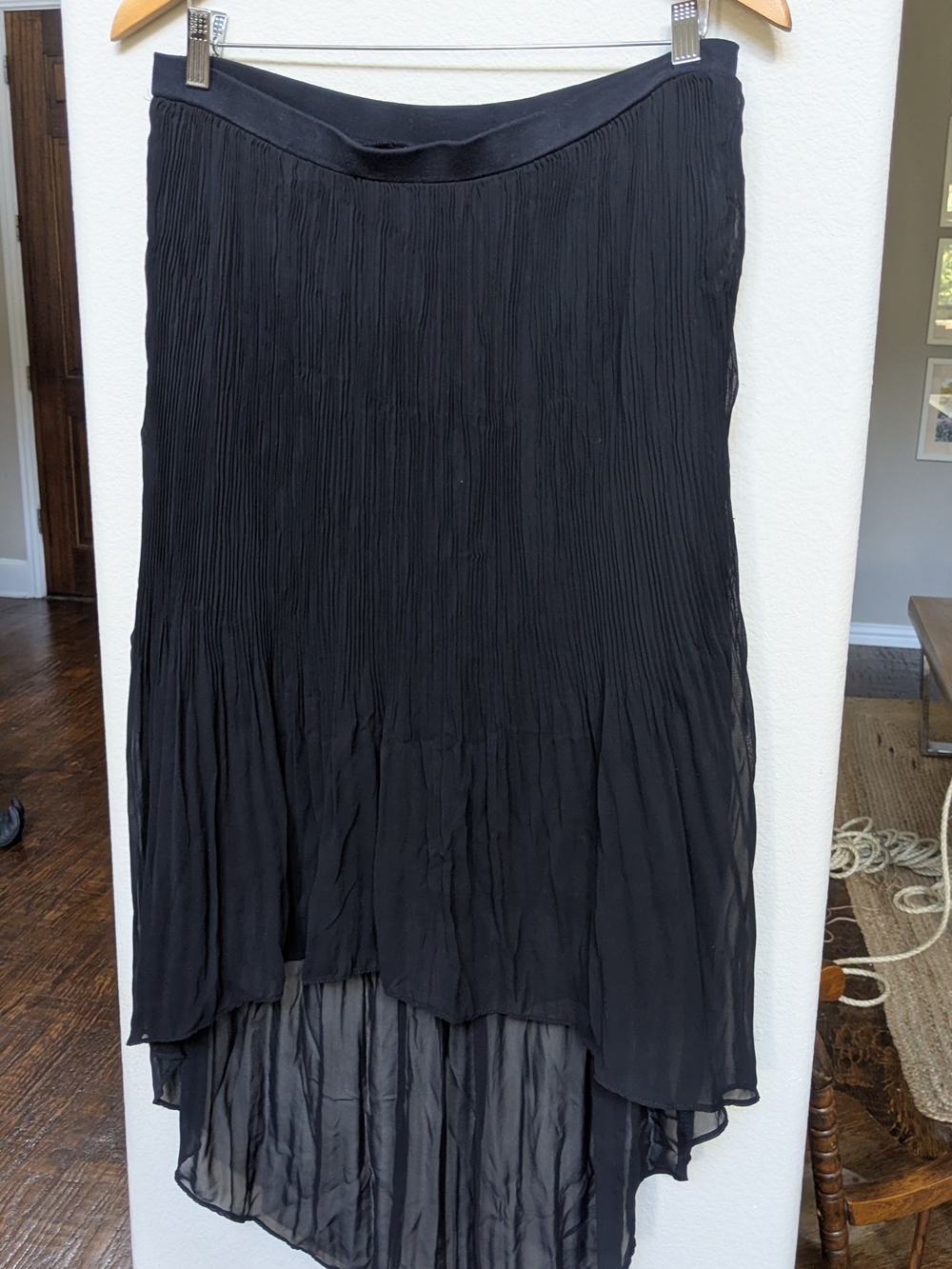 Worthington Black Pleated High-Low Skirt